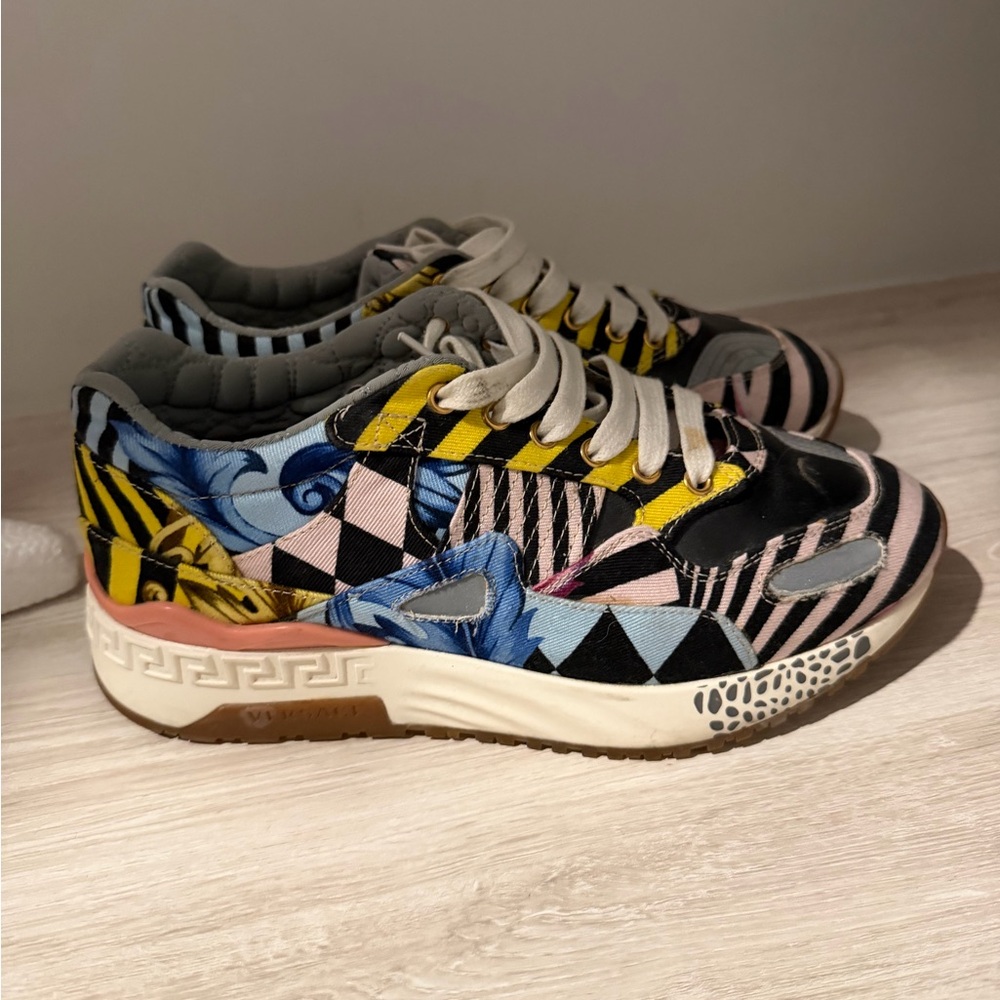 Versace Multicolor Patterned Sneakers - image 1